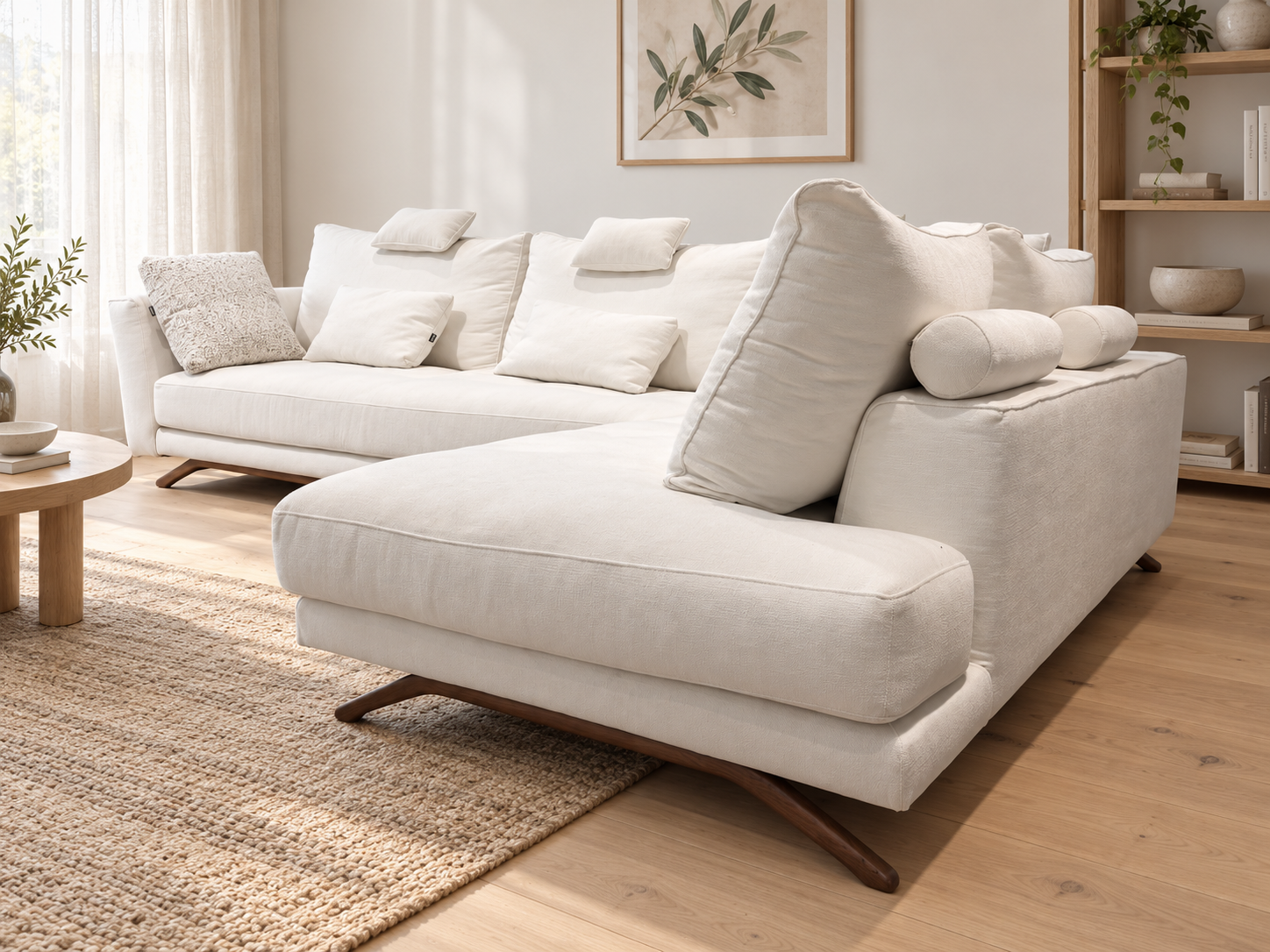 Sofá BELLA: vista lateral y chaise longue